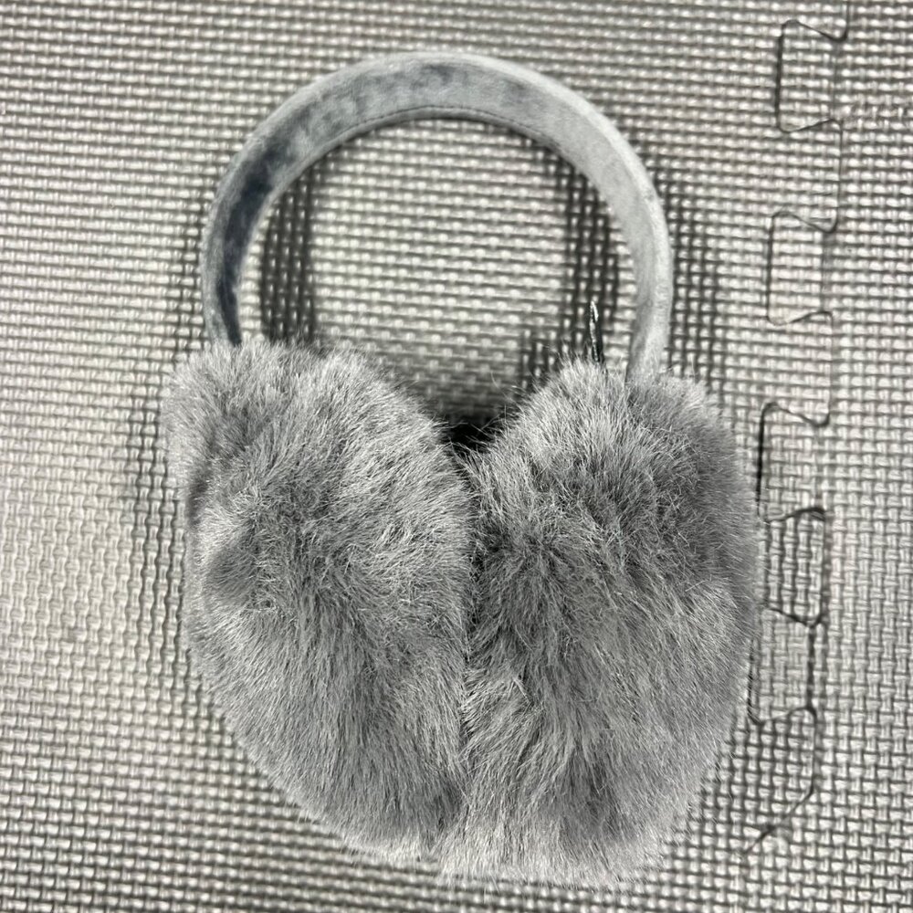 J.Crew Faux Fur Gray Earmuffs For Winter & Cold Weather - Picture 1 of 4